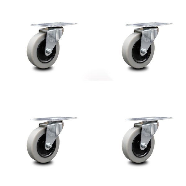 3 Inch Thermoplastic Wheel Top Plate Caster, 4PK